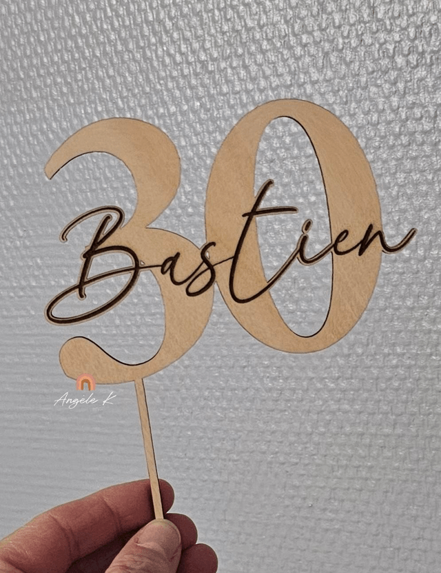 Topper cake personnalisé chiffre et prénom 