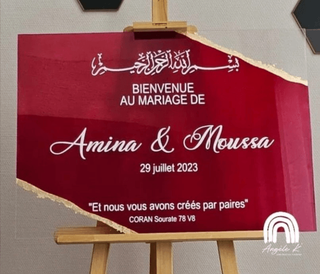 Cadre plexiglass personnalisé pour mariage ou autre