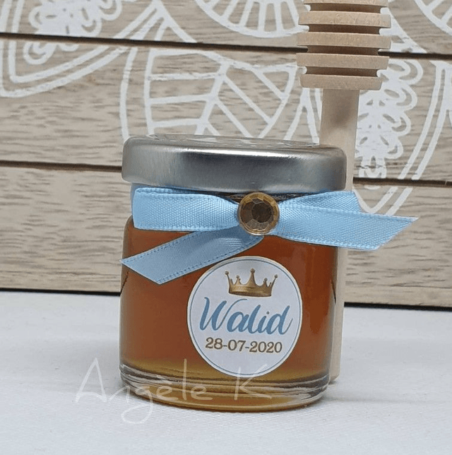 Petit pot de miel personnalisé prénom et thème au choix