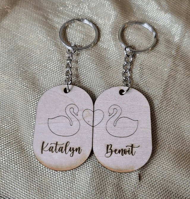 Duo de porte clef avec prénoms