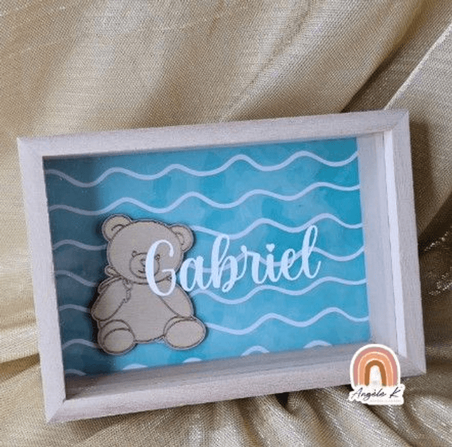 Tirelire en bois personnalisée prénom thème ourson
