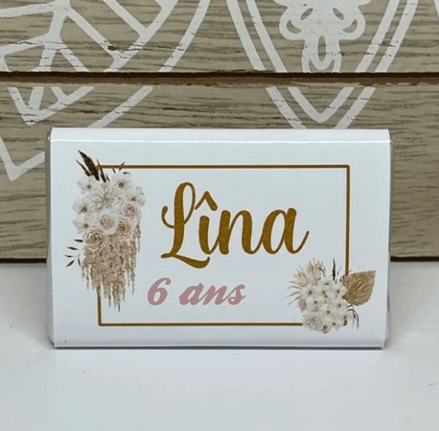 Lot de 10 mini chocolats personnalisés modèle pampas